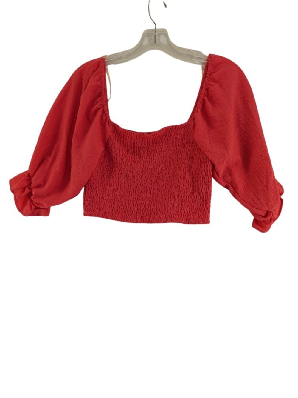 BCBGeneration Smocked Crop Top in vibrant pink size M NWT